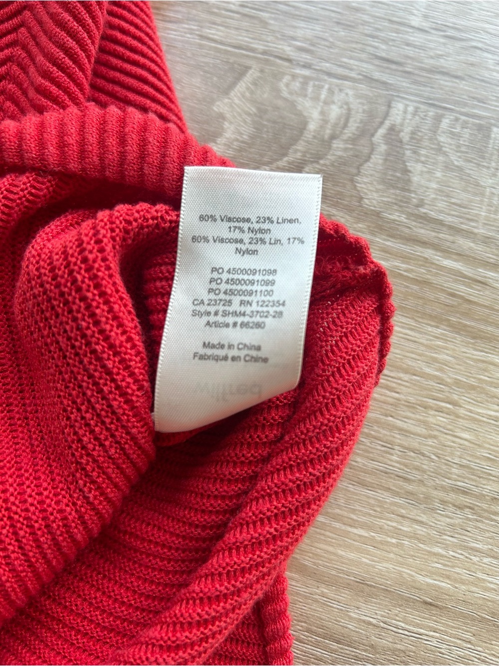 Wilfred Red Ribbed Crewneck Sweater Linen Blend Lightweight Aritzia S Small - Picture 4 of 5